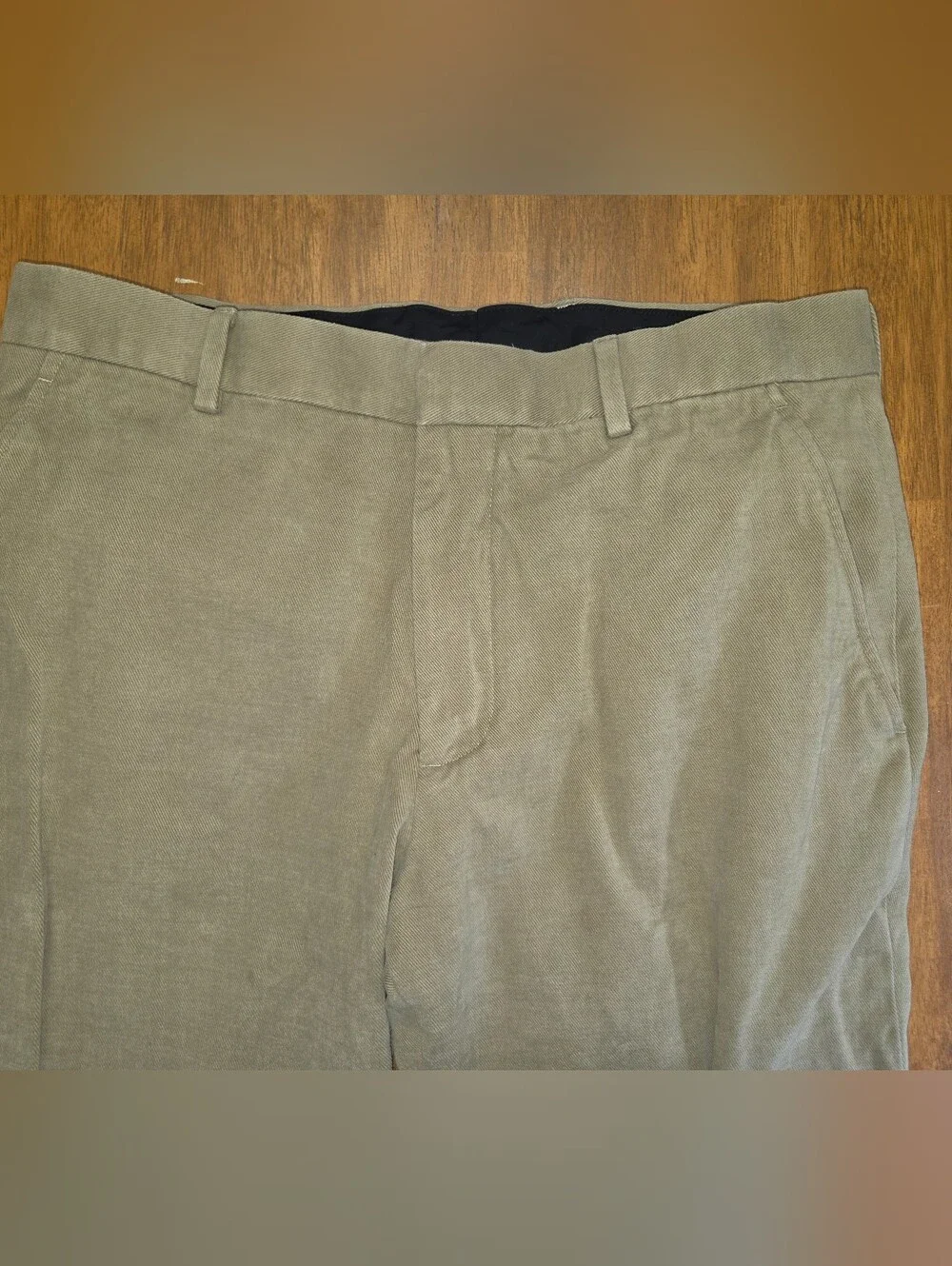 Banana Republic Men's Tan Chino Pants Brushed Cotton 4-pockets 34x30 Flat Front